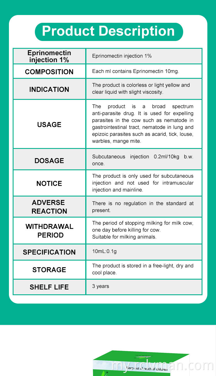 EPRINOMETETIN ဆေးထိုး 02 Eprinomectin Injection 02